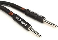 Roland Zwarte serie instrumentkabel, recht/recht 1/4-inch aansluiting, 5-voet
