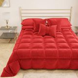 PETTI Artigiani Italiani - Warm fluwelen dekbed 260x270 cm, dubbelzijdige sprei, 350 g/m², Rood, gemaakt in Italië
