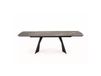 Icecat Table à manger extensible en acier fritté aspect marbre noir 165-240cm