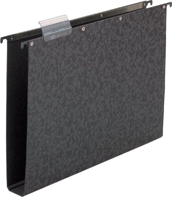 Elba Hangmap verticaal Vertic hardboard Folio, 40 mm bodem, zwart (doos 10 stuks)