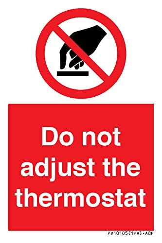 Viking Signs Stel de thermostaat niet in Sign - 50x75mm - A8P