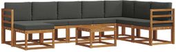 vidaXL - Ensemble de salon d'angle - Acacia hout - Naturel et anthracite - 8 places