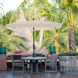 Merkloos Luxe parasol - Langwerpig - Kantelbaar - Staand - Beige - Terras of tuin - 180x125cm