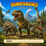 DINOSAURS COLORING BOOK Dinosaurs Coloring Book 30 types of dinosaur to color for kids 4-12.
