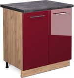 Vicco Fame-Line Meuble sous lavabo – 80 cm, WB anthracite bordeaux brillant