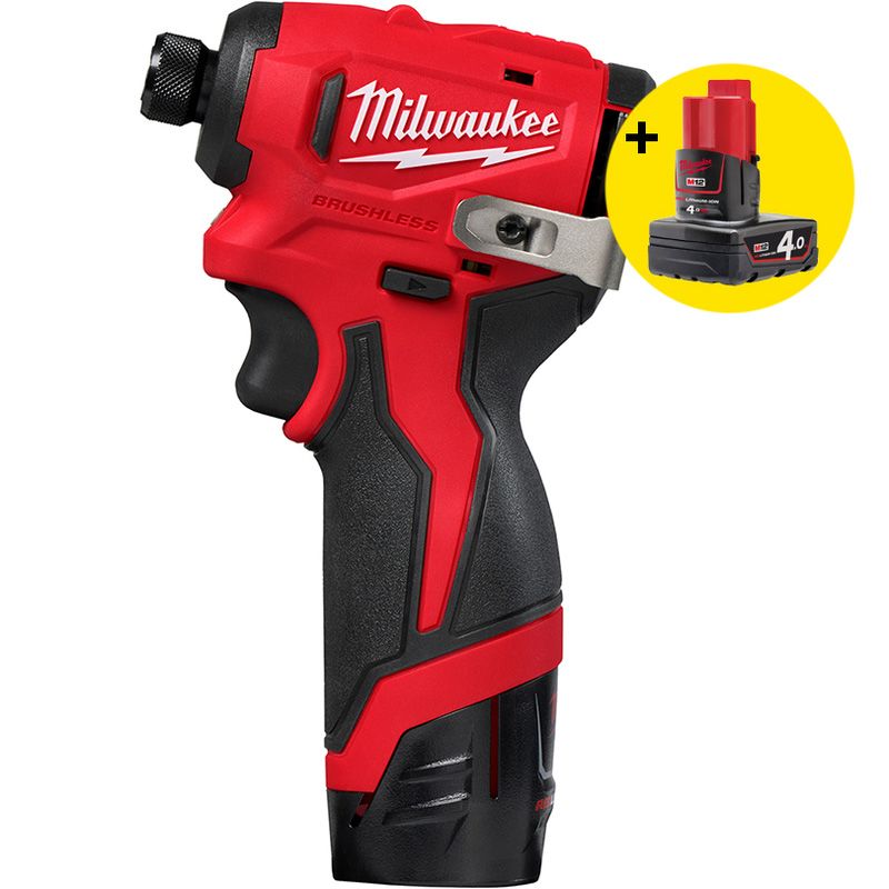 Milwaukee M12 BLIDRC-202C accu compact slagschroevendraaier 1/4″ Hex 12V - 2x 2,0Ah Li-ion (Stuks)