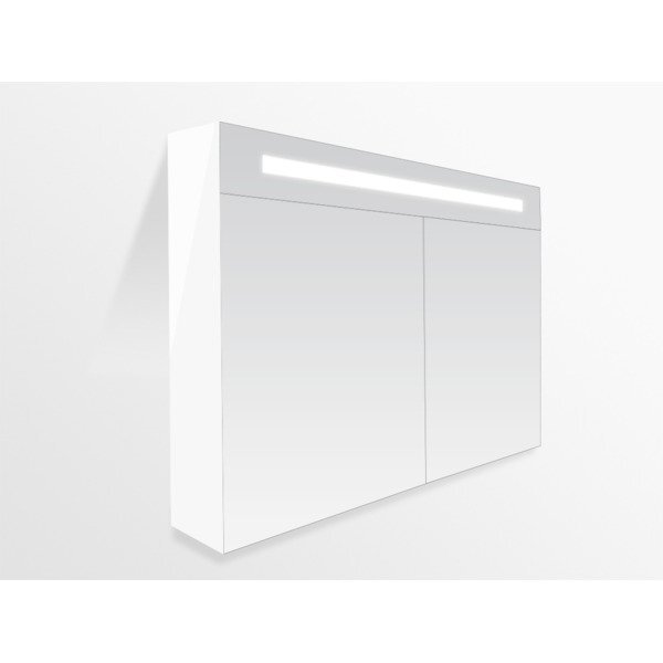 Saniclass Double Face spiegelkast 120x70x15cm 2 deuren met LED verlichting mat wit 7552