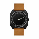 Slow Watches SLOW JO 19 Polshorloge Unisex Zwart/Bruin Leer