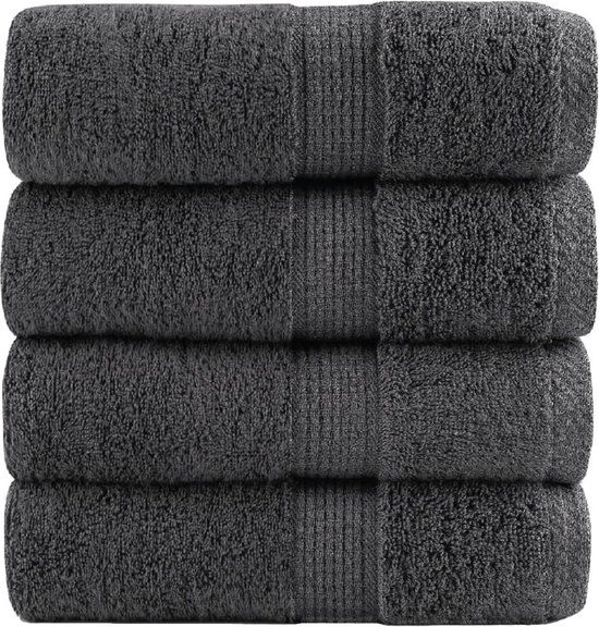 vidaXL Premium washandjes SOLUND 4 stuks antraciet 30x30 cm 600 g/m² Katoen