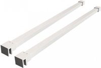 Wiesbaden Stabilisatiestang Set Slim 120cm Vierkant Mat Wit t.b.v. Vrijstaande Inloopdouches
