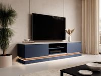 PASCAL MORABITO DEVIKA TV-meubel - 190x44x40cm - Blauw/Wit