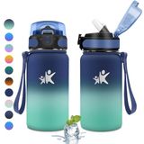 KollyKolla Gimnasio Drinkfles van roestvrij staal, 500 ml, thermoflessen met rietje, herbruikbare thermosfles, lekvrij, BPA-vrij, drinkfles voor kinderen, school, Gimnasio