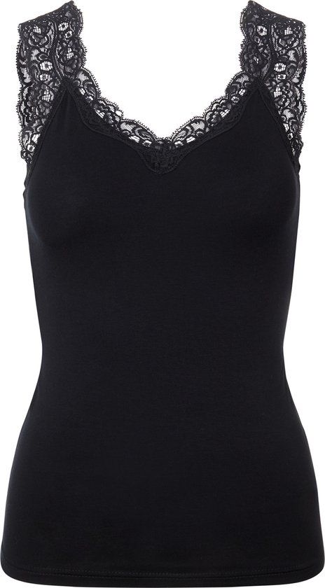PIECES PCBARBERA LACE TOP NOOS - Black - Size M