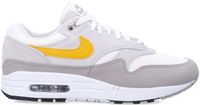 Nike Air Max 1 Sneakers Dames Wit Geel Grijs Leer Synthetisch Rubber Maat 38.5