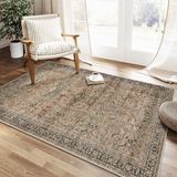 Merkloos Vintage Tapijt - Wasbaar - Voor Woonkamer - Bruin - 80x150cm