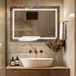 Miroir de salle de bain LED, 80x100 cm, interrupteur tactile, indice de protection IP44, fixation murale