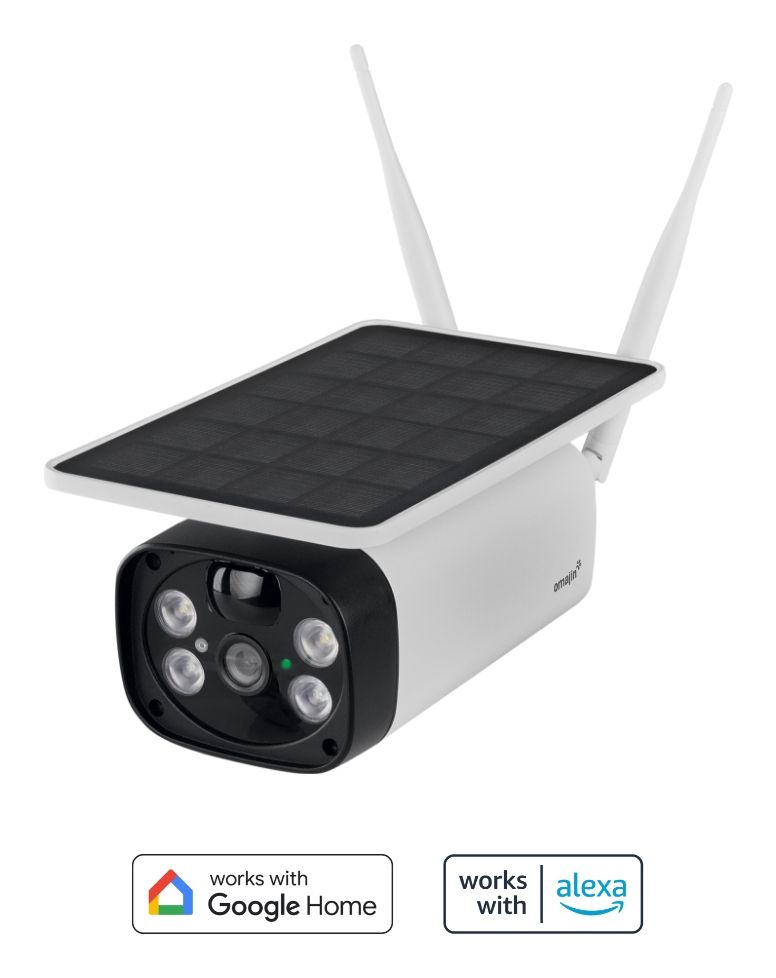omajin by Netatmo OSC-01-EU - Draadloze Buitencamera - IP55 - Bullet - Zwart/Wit - 110° Kijkhoek - Nachtzicht - Bewegingsdetectie - Wifi - MicroSD - Zonne-energie