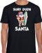 Bellatio Decorations Surf dude Santa fun Kerstshirt / Kerst t-shirt zwart voor heren