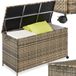 Tectake Coffre de rangement en osier - 253 L - Coffre à coussins d'extérieur - Coffre de jardin - 116 x 54 x 64 cm - Beige