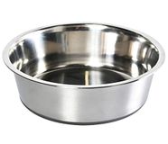 Dehner Favoriete honden- en kattenbak zilver, ca. Ø 21,5 cm, hoogte 6,5 cm, volume 1650 ml, roestvrij staal, zilver