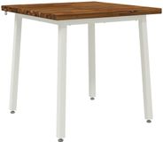 vidaXL Eettafel Vierkant Massief Acaciahout Natuurlijk en Wit 80 x 80 x 75 cm
