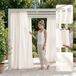ROOM99 Garden Line Outdoorgordijn met lussen, weerbestendig, waterdicht, inkijkbescherming, zonwering, voor tuin, 155 x 250 cm breed x hoogte, ecru