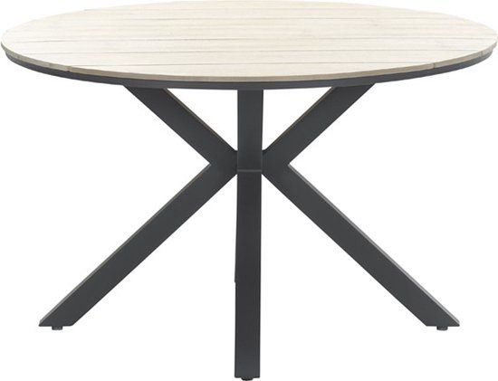 Garden Impressions Edison Round Dining Table - Ø122 cm - Brown/Anthracite