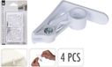 Excellent Houseware Tafelkleedklemmen set 4 stuks - wit