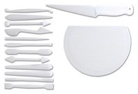 Städter 171350 Modelleerset voor taartdecoratie, 15 stuks, kunststof, wit