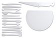 Städter 171350 Modelleerset voor taartdecoratie, 15 stuks, kunststof, wit