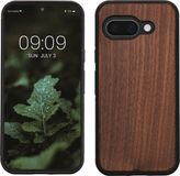 kwmobile telefoonhoesje geschikt voor Google Pixel 9a - Hoesje met bumper in donkerbruin - Backcover - hout