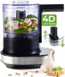 Nutrilovers NUTRI-CHOPPER 4D hakmolen keuken elektrisch met AUTO-BLADE functie - BPA-vrij - Duits merk - Keukenmachine Universele hakmolen multi hakmolen ui vlees noten pesto