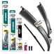 HEYNER® Jeu complet d'essuie-glaces pour VW CADDY IV Kombi 06.2017 - 12.2020, Essuie-glaces plats HYBRID, Avant et arrière, Aérodynamique et flexible, Revêtement nanographique