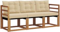 vidaXL Buiten bank set 3-zits Natuurlijk en Beige