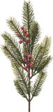 Decoris Kersttak/Dennentak - Groen met Bessen - 52 cm