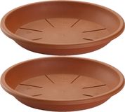 Forte Plastics 2x stuks opvangschaal/onderbord voor plantenpot terra cotta rond 40 cm - Kunststof