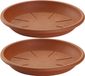 Forte Plastics 2x stuks opvangschaal/onderbord voor plantenpot terra cotta rond 40 cm - Kunststof