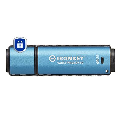 Kingston Technology IronKey Vault Privacy 50 - USB flash drive - 64GB - Blue