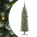 vidaXL Sapin de Noël artificiel élancé vert et blanc 150 cm