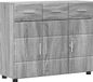 vidaXL Dressoir FLORIN 88,5 x 30,5 x 73 cm Gris Sonoma Bois aggloméré