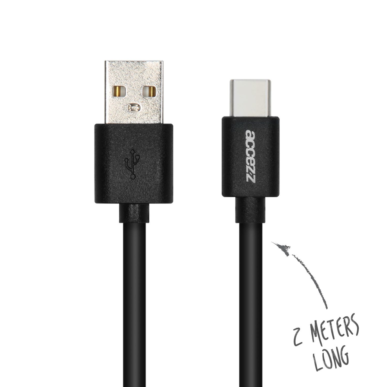 Accezz naar USB kabel - 2 meter - Zwart