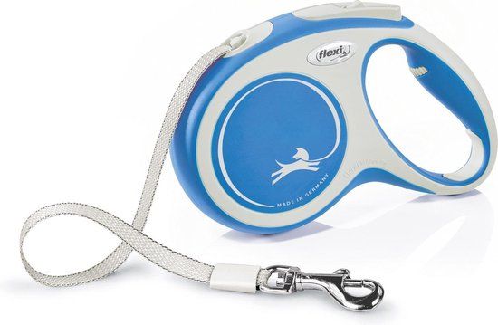 Flexi Rollijn New Comfort Tape M 5 m - Hondenriem - Blauw&Lichtgrijs