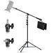NEEWER Air-cushioned aluminium lichtstatief, 9.8ft/3m verstelbaar fotostatief met boomarm, contragewicht, zandzak en 1/4\"-schroef voor softbox, studiolamp, paraplu, ringlamp, max. belasting 5kg