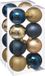 Jja Showroom And Head Office 16x stuks kerstballen mix blauw/champagne glans en mat kunststof diameter 7 cm