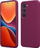 kwmobile telefoonhoesje geschikt voor Samsung Galaxy S23 - Hoesje met siliconen coating - Smartphone case in bordeaux-violet
