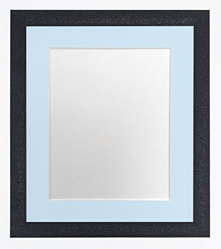 FRAMES BY POST FRAMES DOOR POST Glitz Zwart Foto Frame met Blauwe Mount A3 Beeldformaat A4 Kunststof Glas