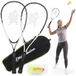 HyperMotion Badmintonracket – Racket voor volwassenen van staal met Oxford-tas – badmintonset complete outdoor spellen 0,75 kg 10+