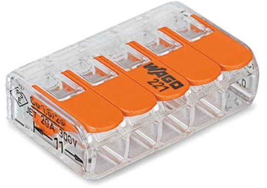 Wago 221-415 Klemmenblok - Oranje/Transparant
