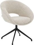 Goossens Eetkamerstoel Babs - Met Armleuning - Stof - Beige