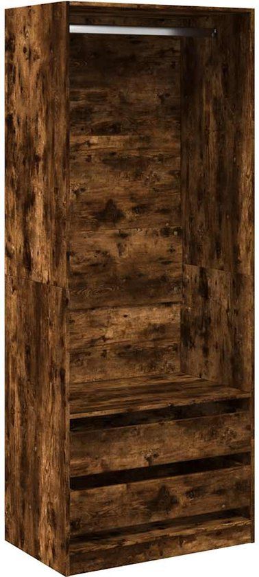 vidaXL Kledingkast 80x50x200 cm bewerkt hout gerookt eikenkleurig
